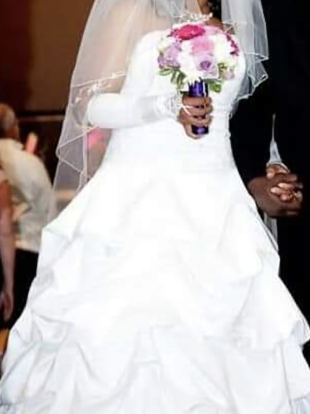 White Girls' Flower Girl Dress with Veil